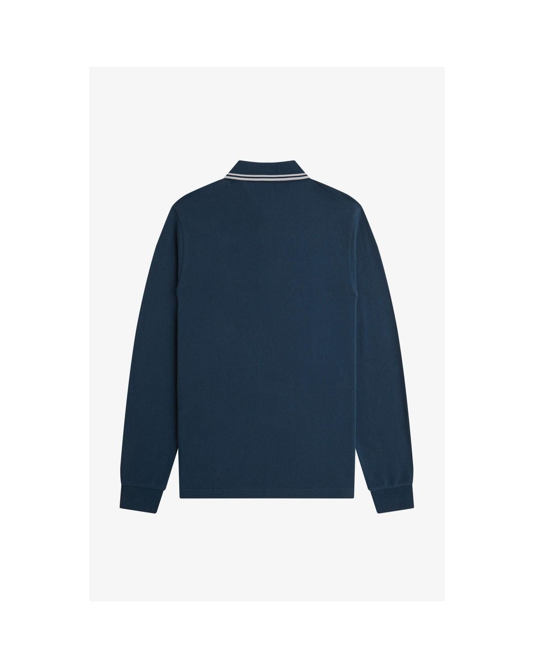 Fred Perry Blue Long Sleeve Twin Tipped Polo Shirt for men