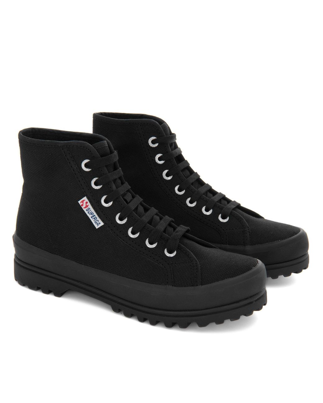 Superga Black Alpina Canvas High-Top Trainers