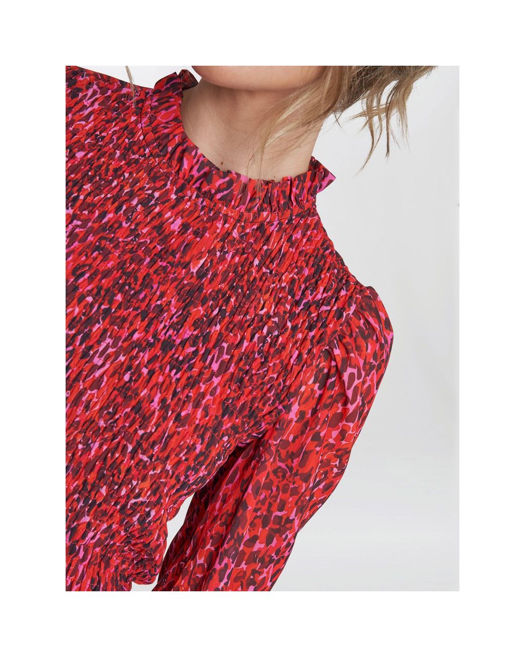 Gina Bacconi Thea Sheered Long Sleeve Dress