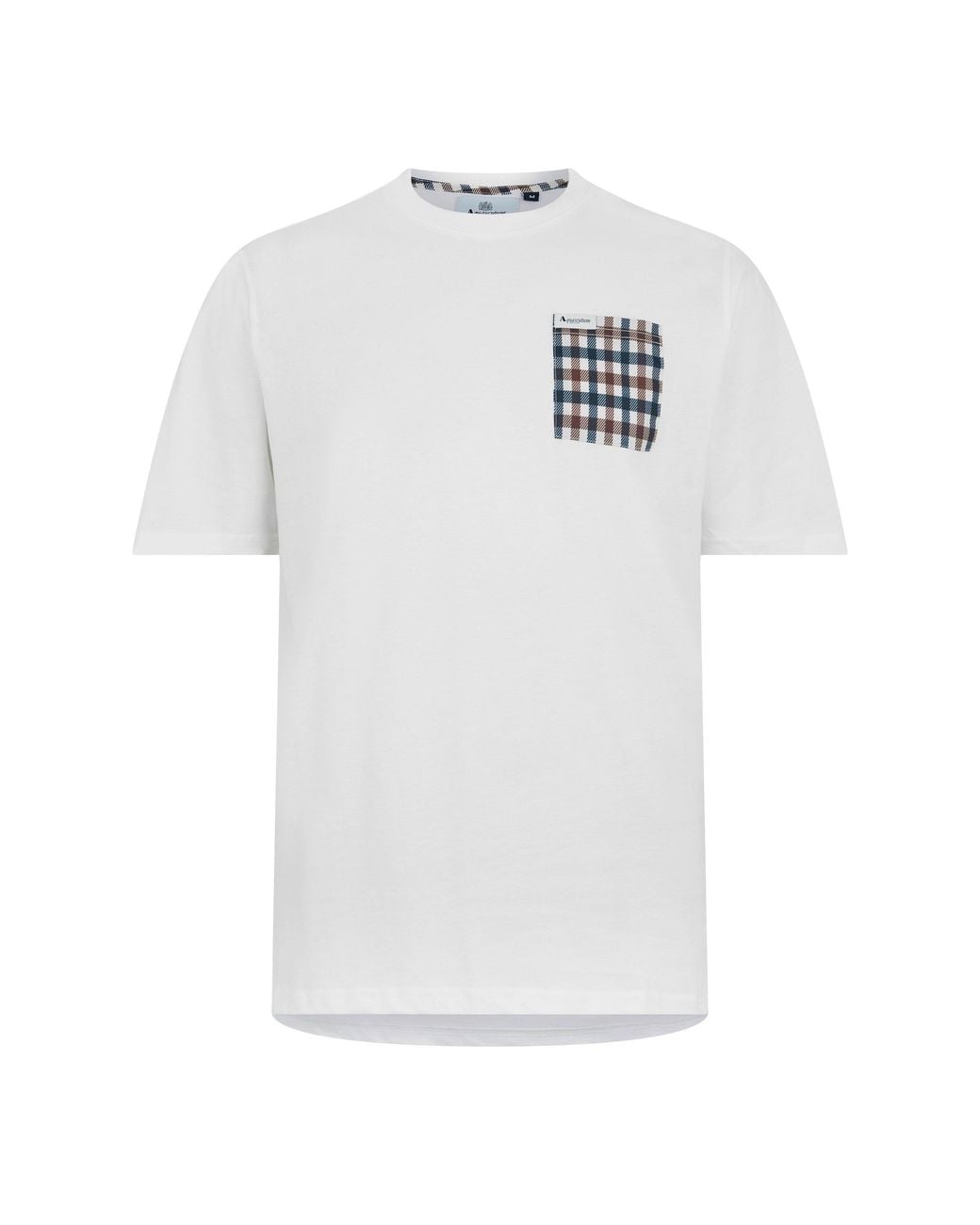 Aquascutum White Checked T-Shirt for men