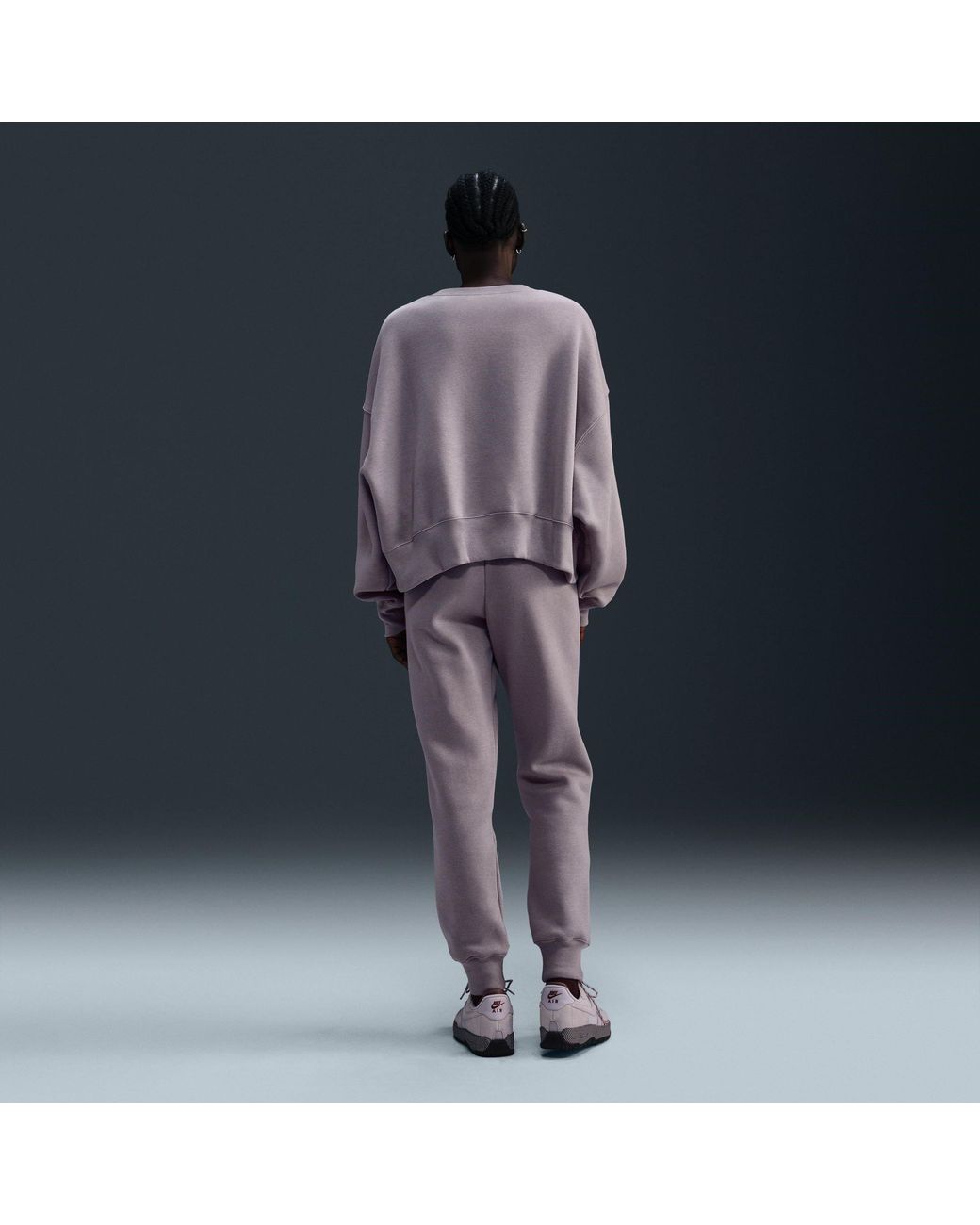 Nike Purple Sportswear Phoenix Fleece Mid-Rise Logo Sweatpants