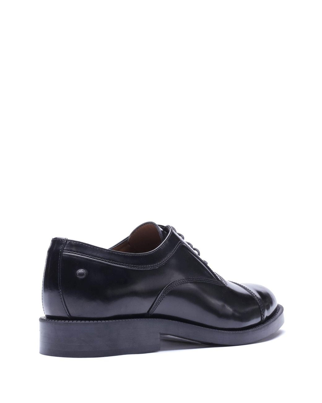 Base London Black Roma Toe Cap Shoe
