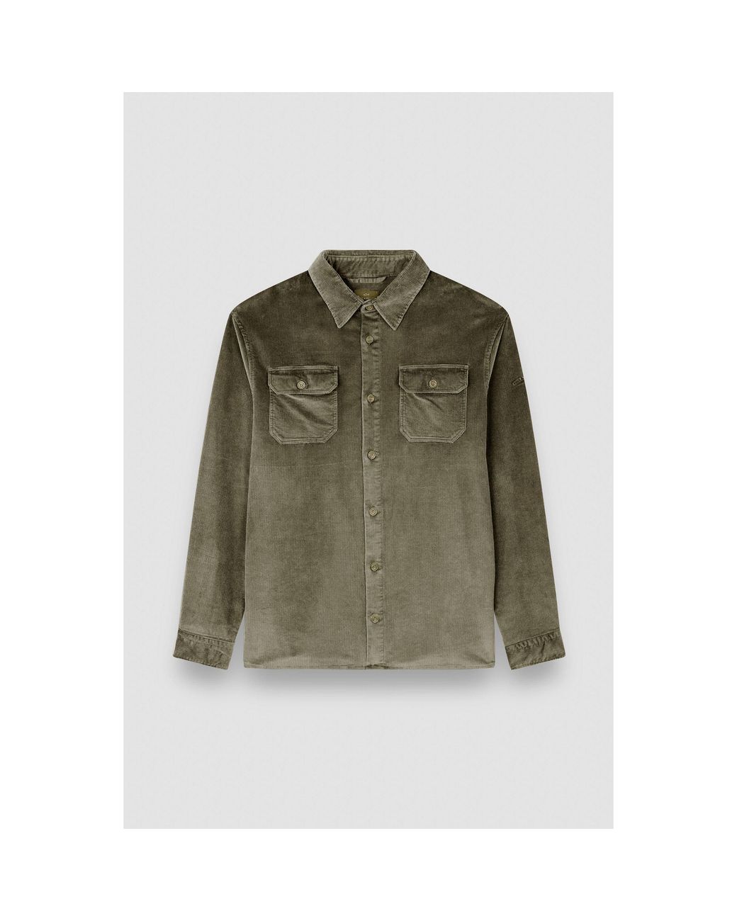Paul & Shark Green Corduroy Relaxed Fit Overshirt for men