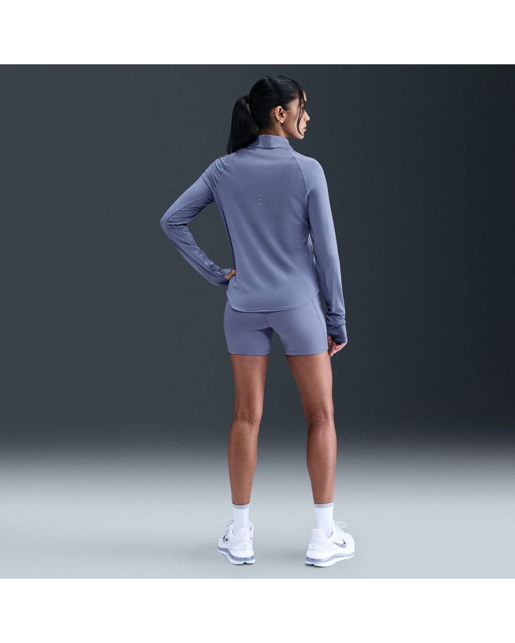Nike Blue Swift High-Waisted Tight Running Shorts With Pockets