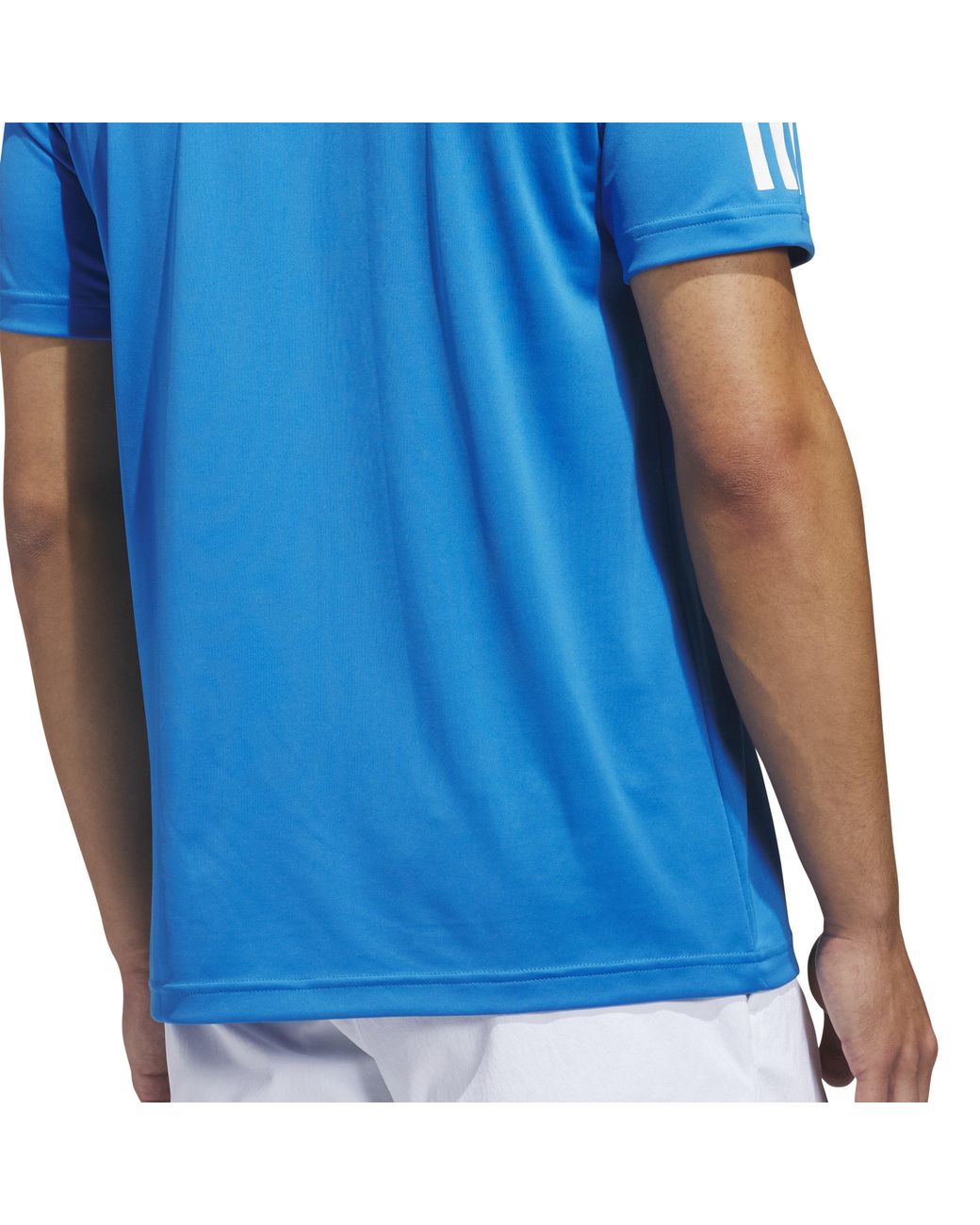 Adidas Blue 3 Stripe Polo Shirt for men
