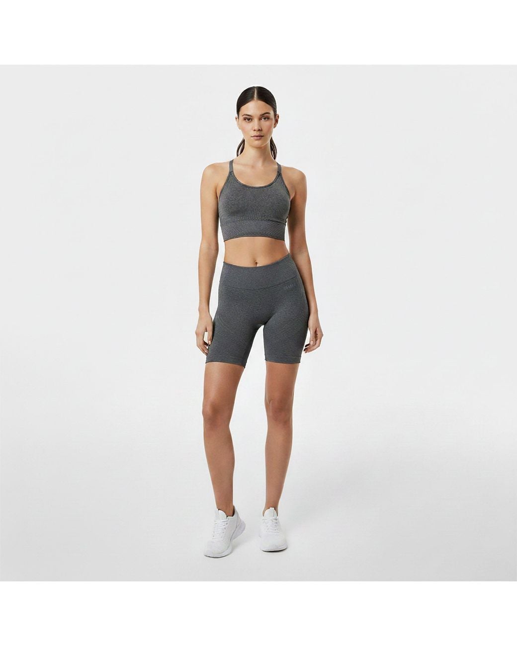 Usa Pro Gray Seamless Longline Cycling Shorts