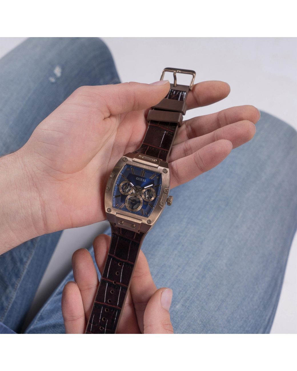 Guess Metallic Phoenix Analogue Quartz Watch for men