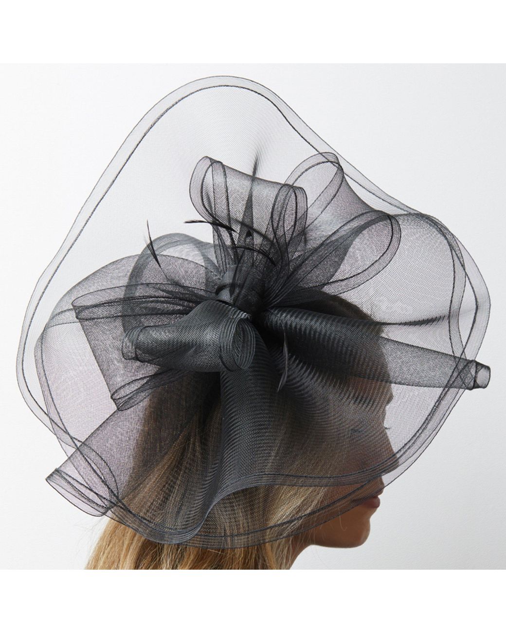 Jon Richard Black Large Hat Fascinator