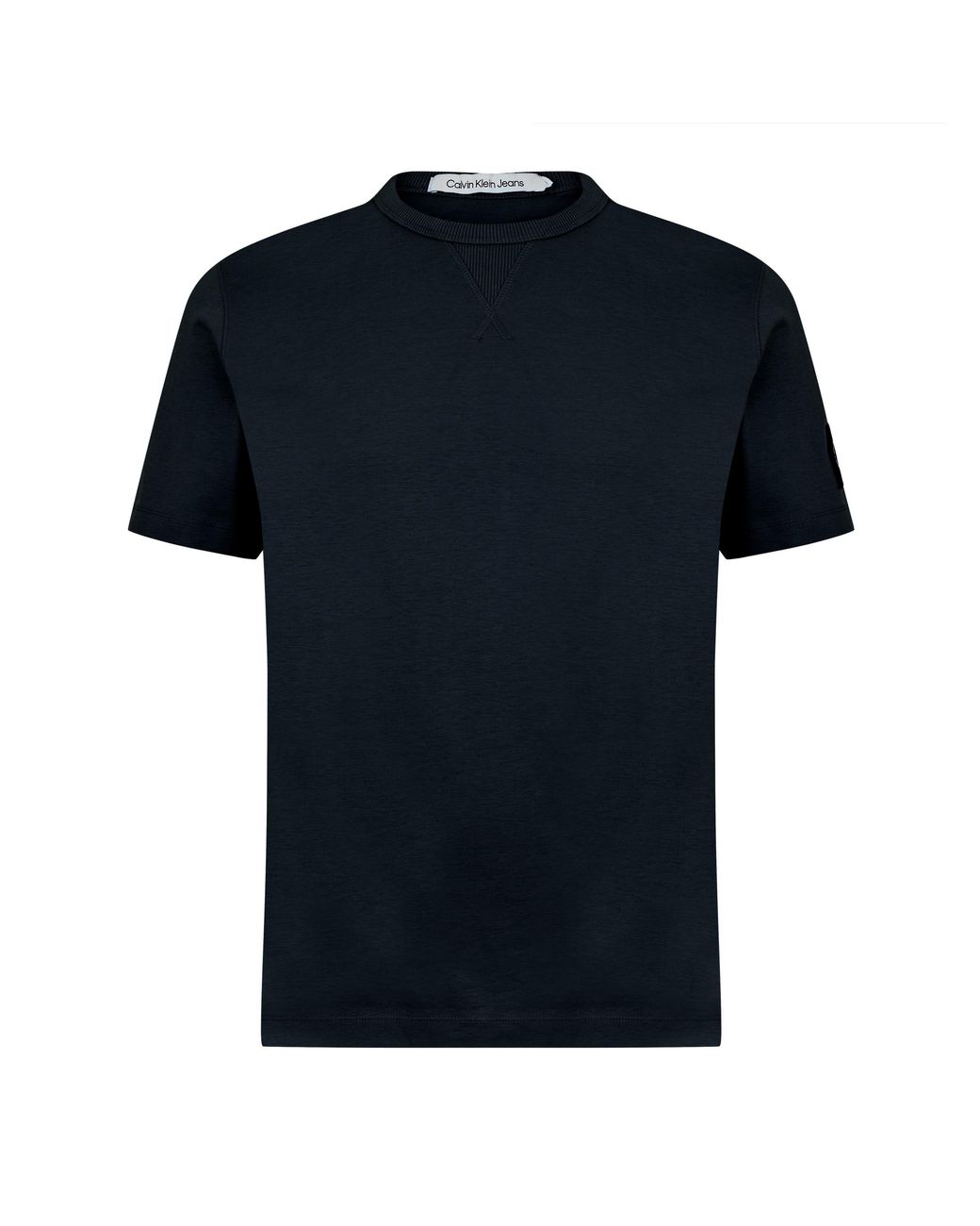 Calvin Klein Black Monogram Badge T Shirt for men