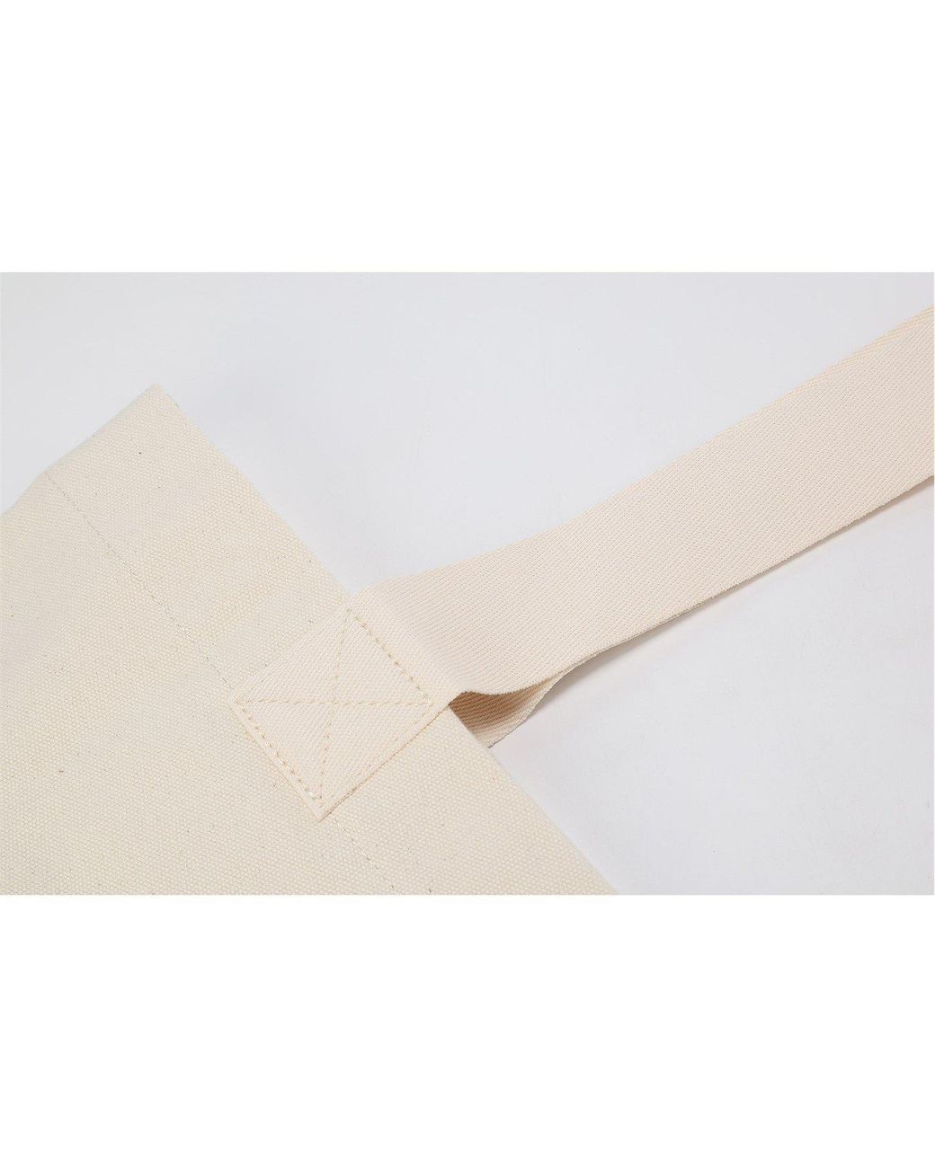 Flannels White Canvas Logo Tote Bag