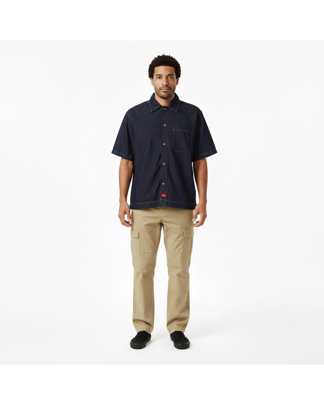 Dickies Blue Plain Short Sleeve Shirt for men
