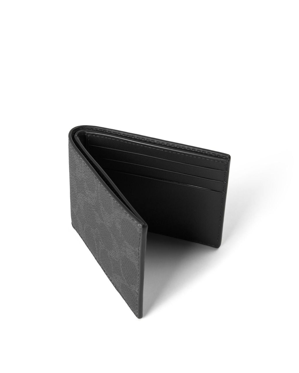 COACH Gray Signature Slim Billfold Wallet