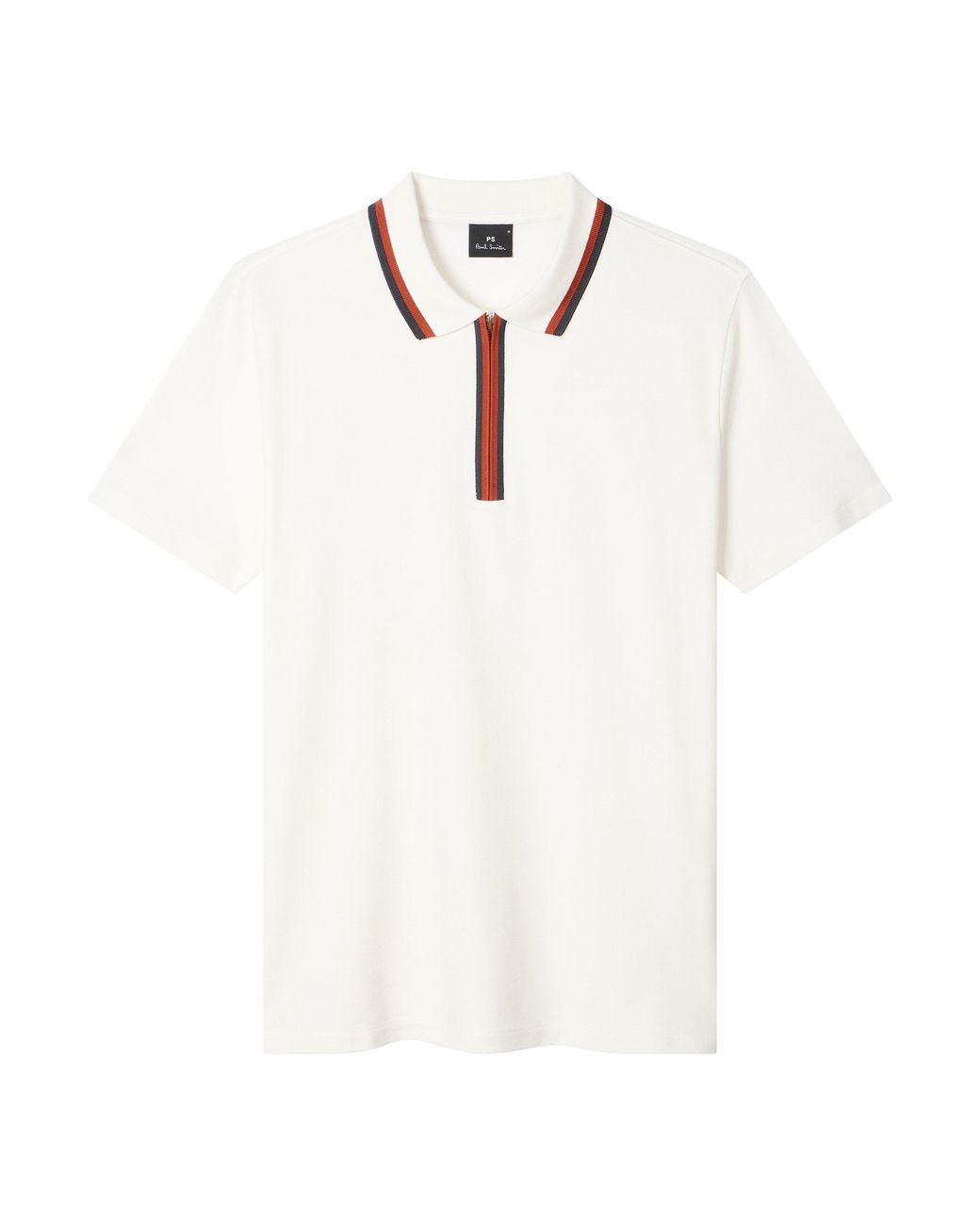 Paul Smith White Zipped Short Sleeve Polo Shirt for men