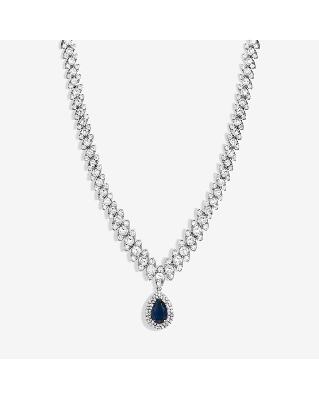Jon Richard Green Plated Cz Drop Necklace