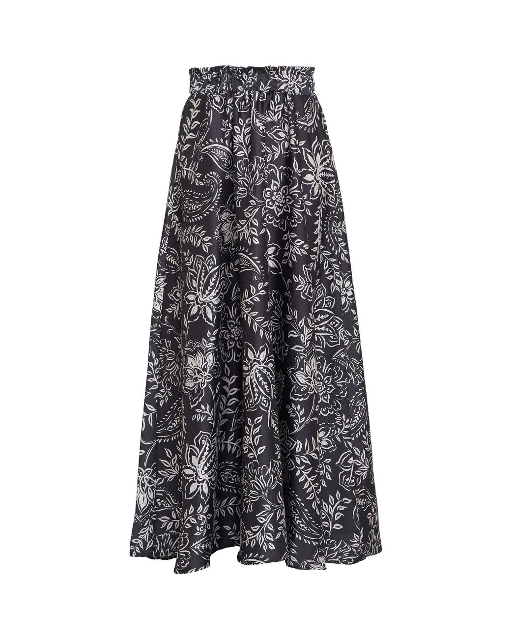 Gina Bacconi Gray Dakota Satin Elastic Waist Skirt