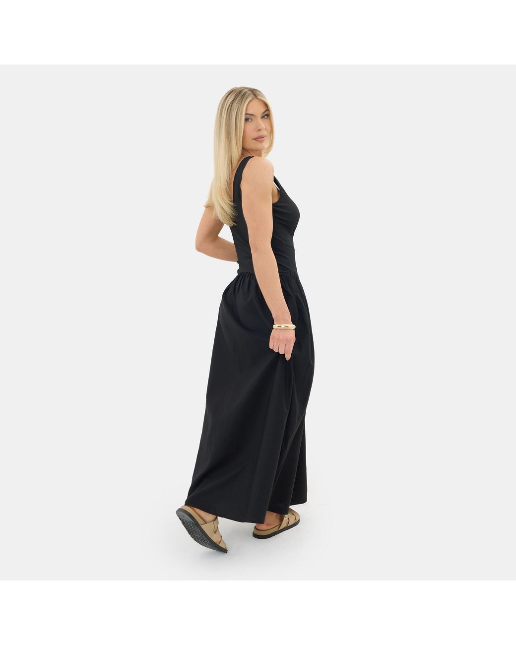 I Saw It First Blue Jersey Woven Maxi Dress