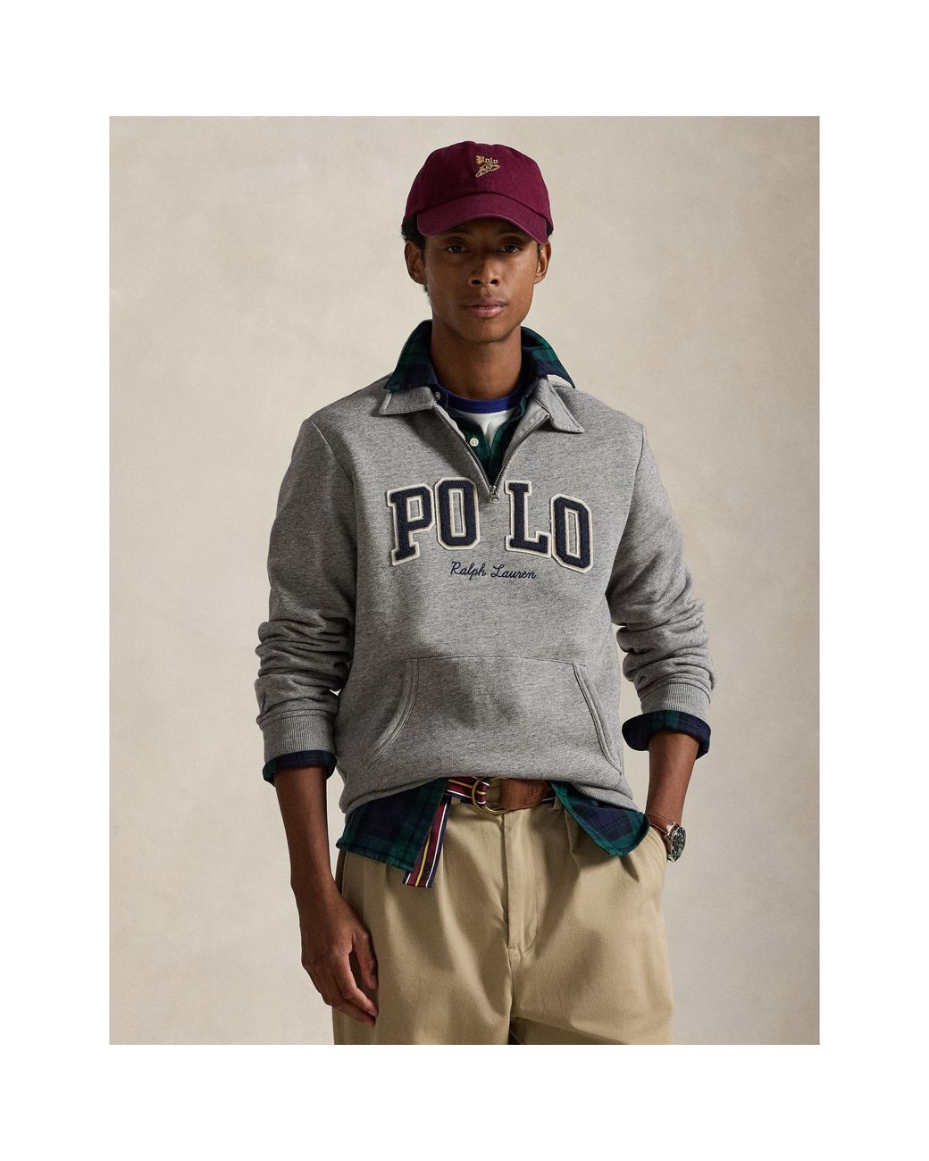 Polo Ralph Lauren Gray 1/4 Zip Fleece for men