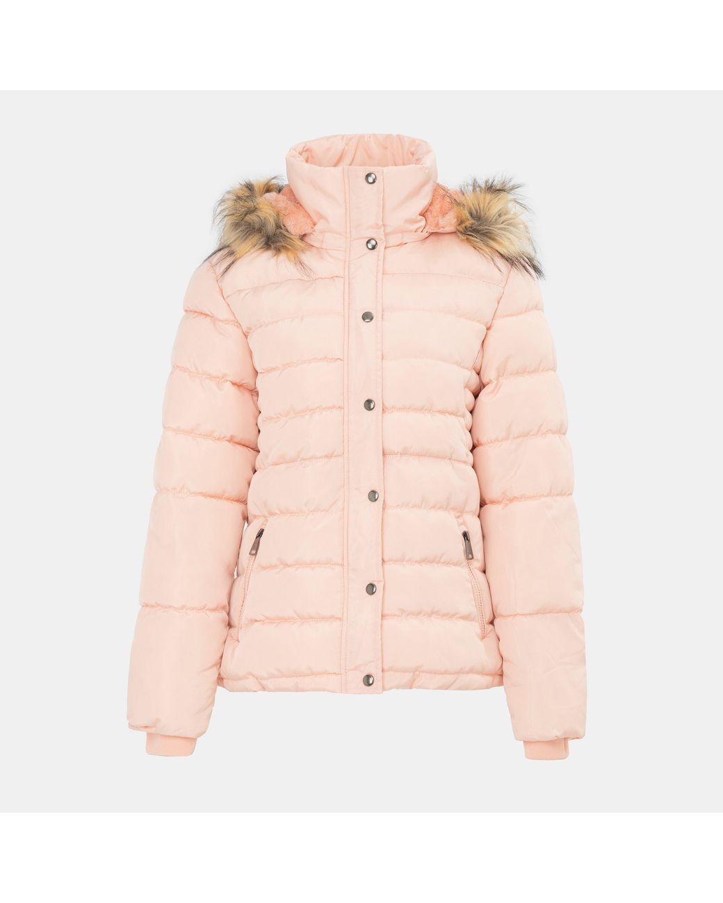 I Saw It First Pink Isif Detachable Hood Fur Trim Sherpa Lined Parka