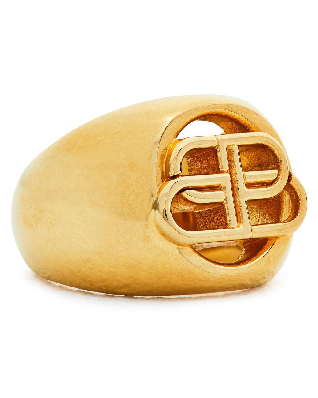 Balenciaga Metallic Bb Signet Ring