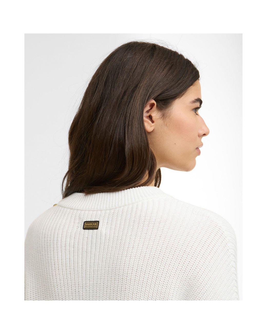 Barbour White Alexis Crew-Neck Jumper