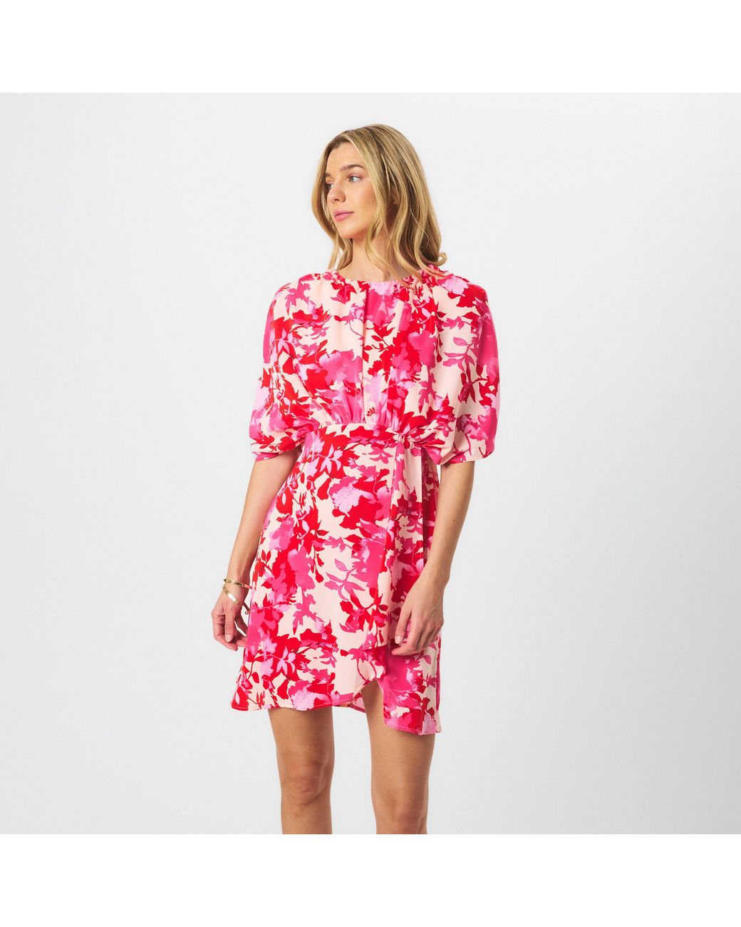AX Paris Red And Floral Printed Mini Dress