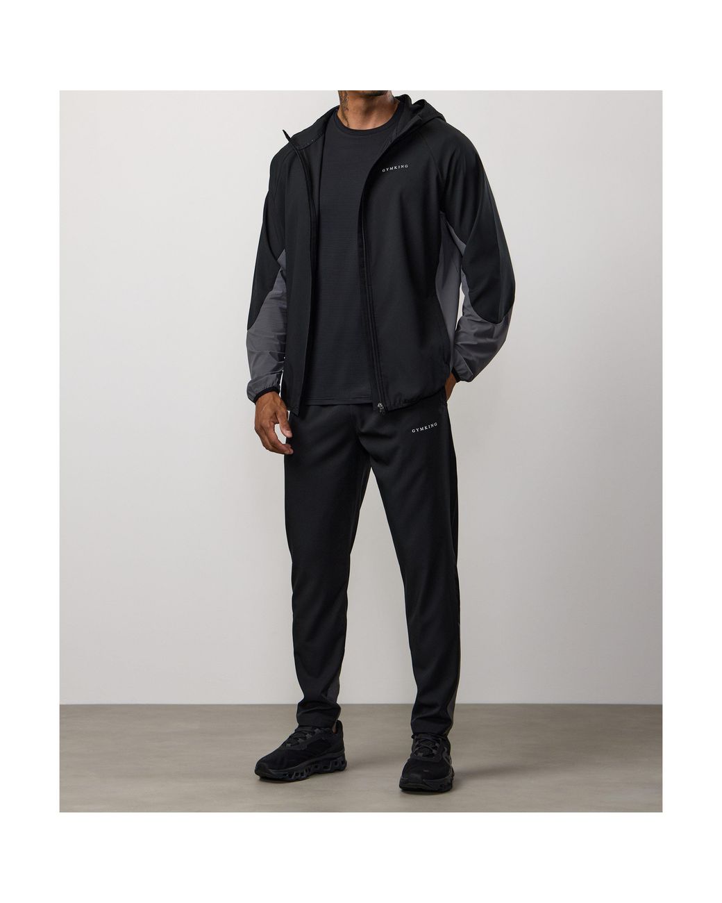 Gym King Black Progress Long Sleeve Windbreaker for men