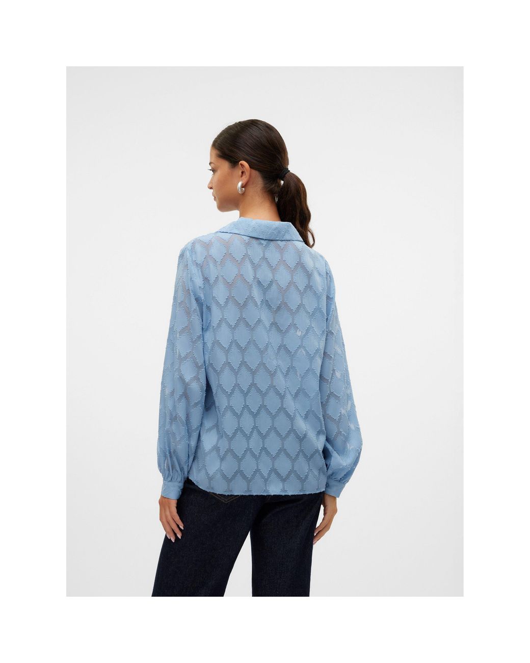 Vero Moda Blue Mayla Long-Sleeve Blouse