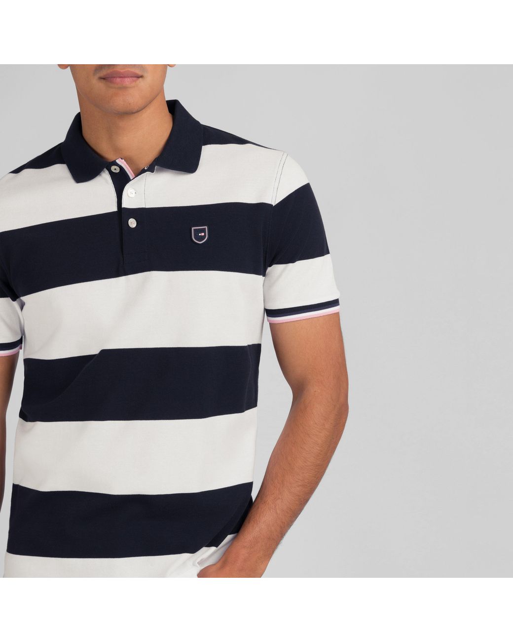 Eden Park Blue Striped Polo Shirt for men