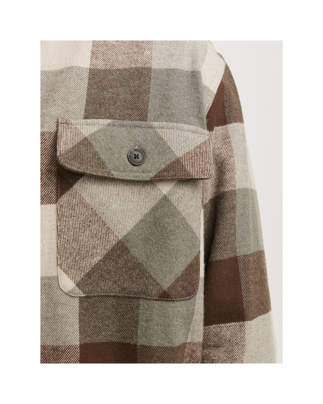 Jack & Jones Brown Raymond Long Sleeve Overshirt for men