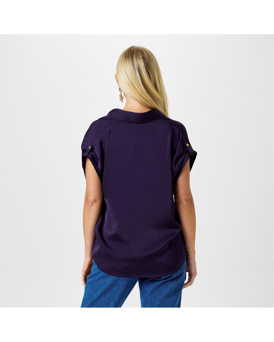 Biba Blue Twist Hem Top