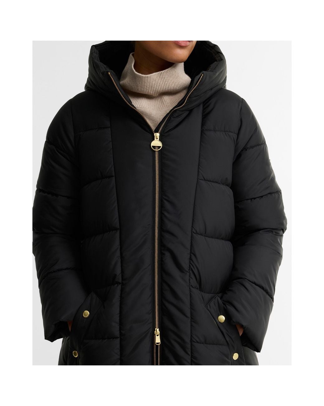 Barbour Black Brantley Long Puffer Jacket