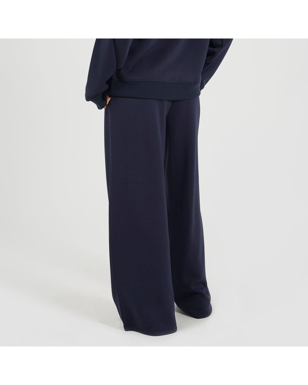 Brave Soul Blue Ladies Wide Leg Scuba Jogger