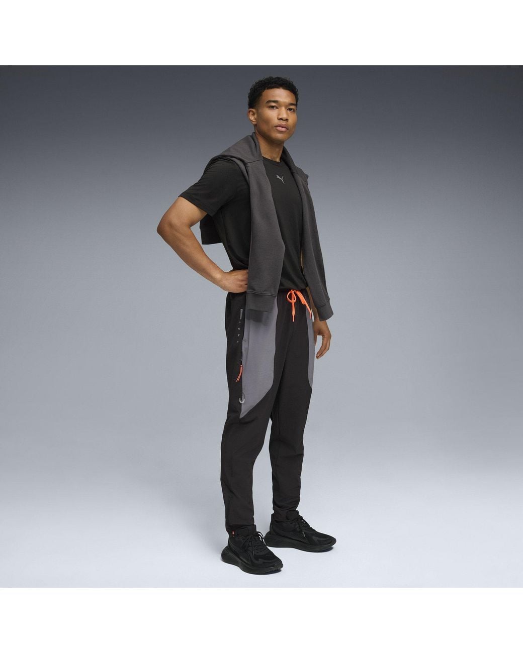 PUMA Gray Flex Closed Hem Woven Joggers for men