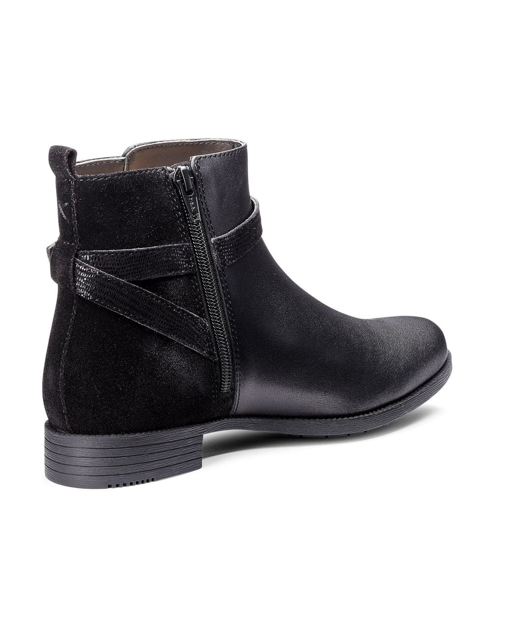 Hotter Black Haydock Ankle Boots Wide Fit