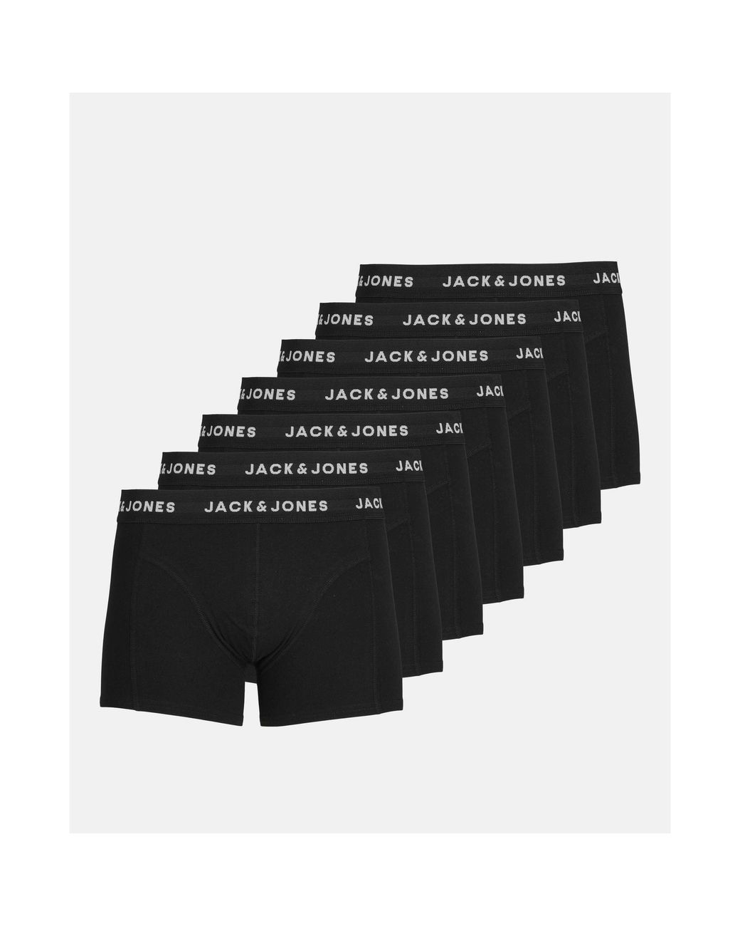 Jack & Jones Black Jack 7-Pack Huey Trunks Plus Size for men