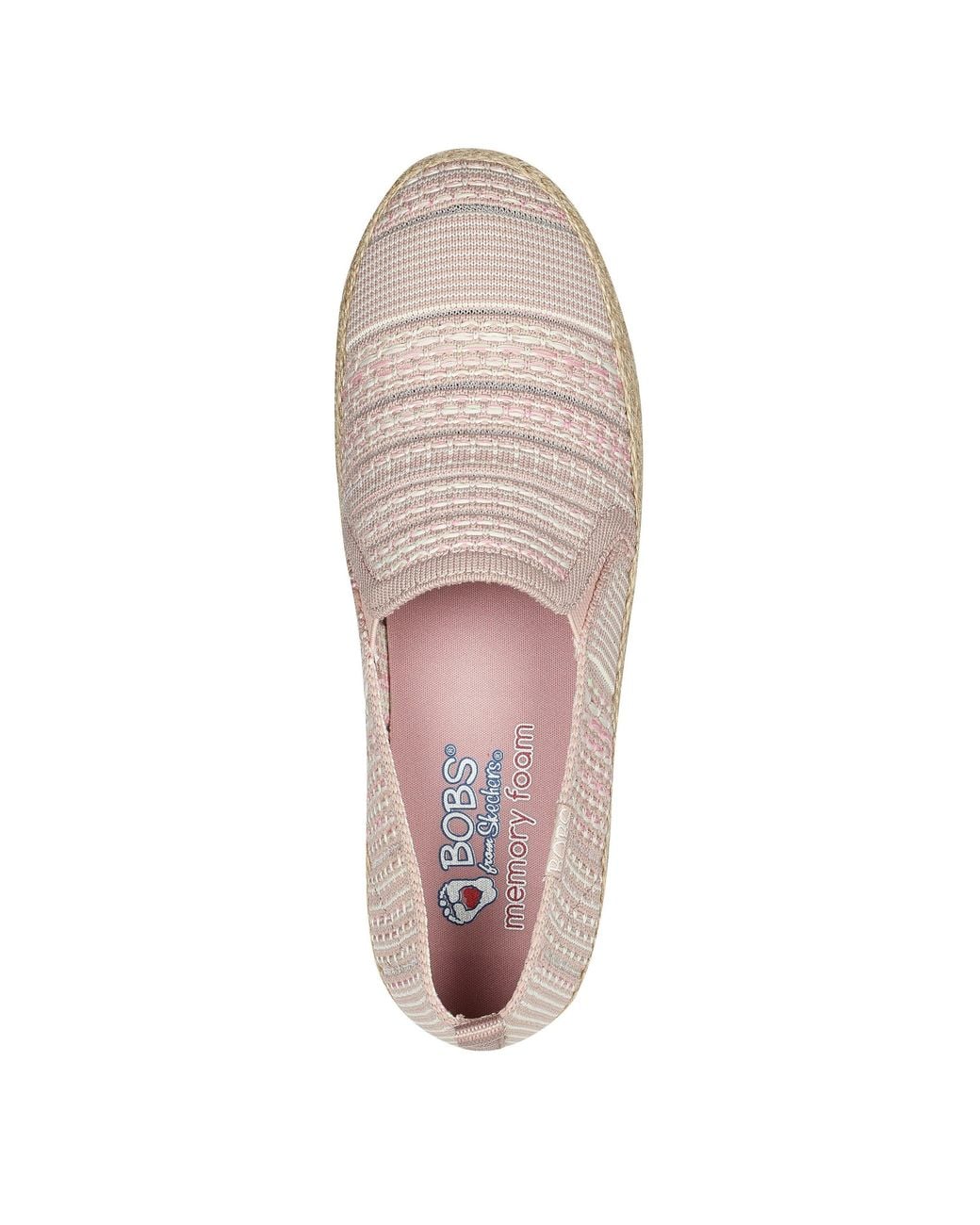 Skechers Pink Engineered Woven Twin Gore Slip On Espadrilles