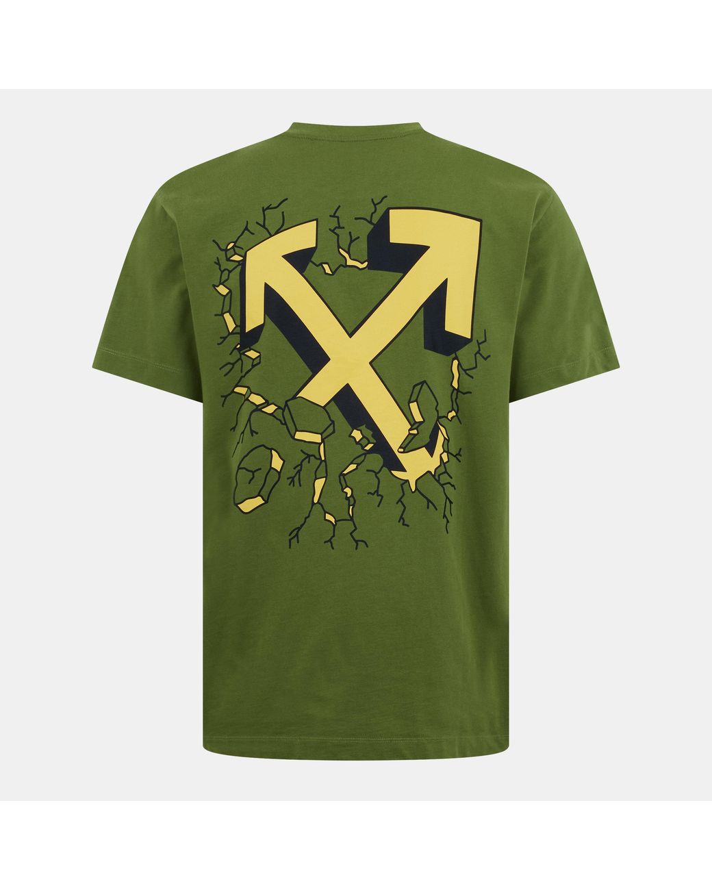Off-White c/o Virgil Abloh Green Slim Arrow Crew Neck Short Sleeve T-Shirt for men