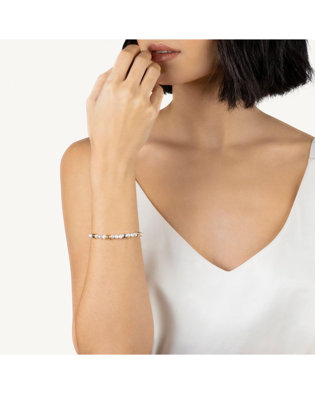 Radley Metallic Triple Plate Pearl Heart Bracelet
