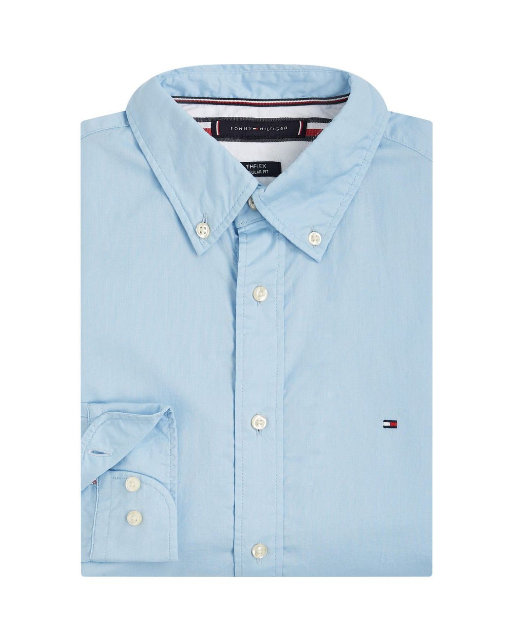 Tommy Hilfiger Blue Core Flex Long Sleeve Poplin Shirt for men