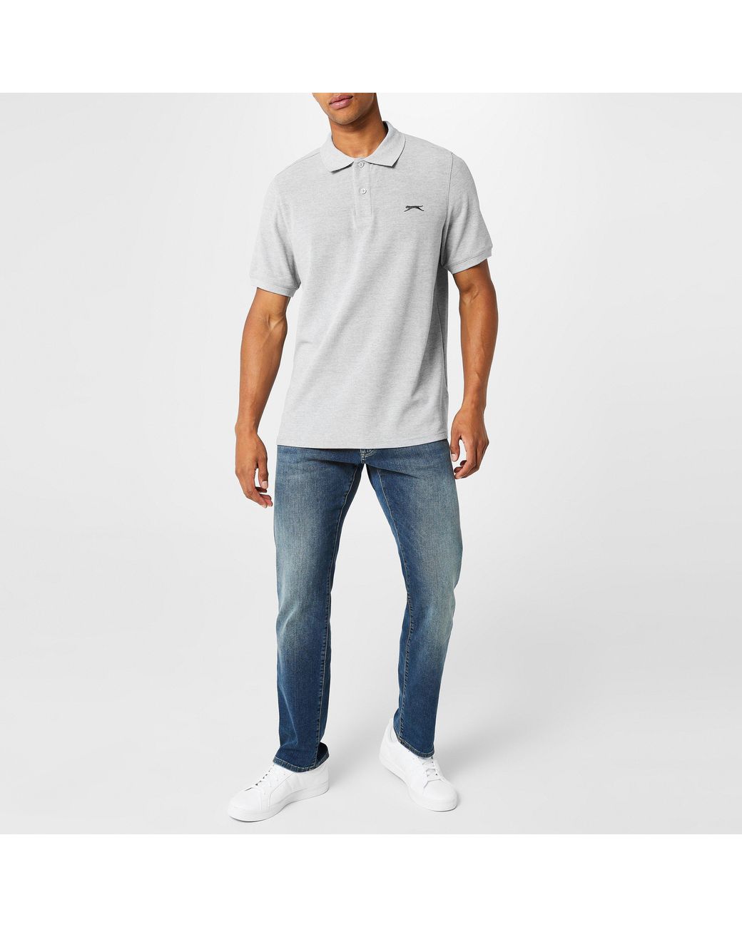 Slazenger 1881 White Plain Polo Shirt for men