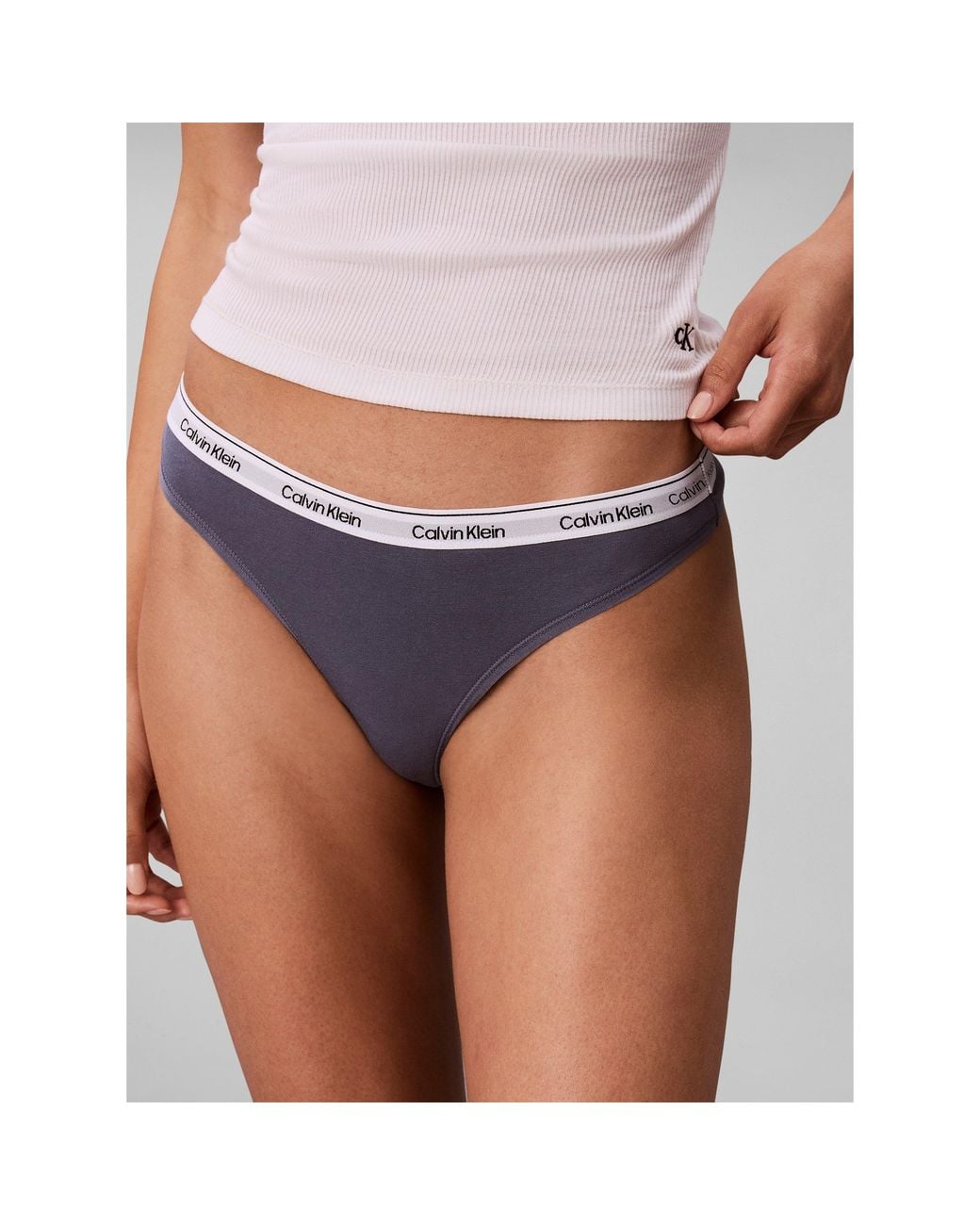 Calvin Klein Purple Logo Thong