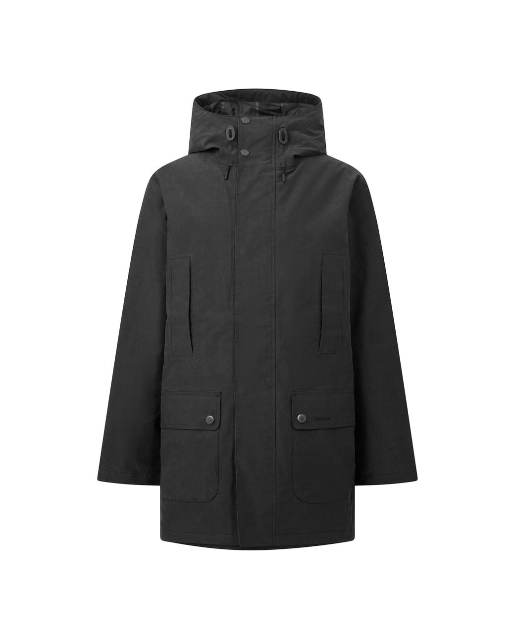 Barbour Black Northfield Modern Heritage Cotton Full-Zip Waterproof Parka for men