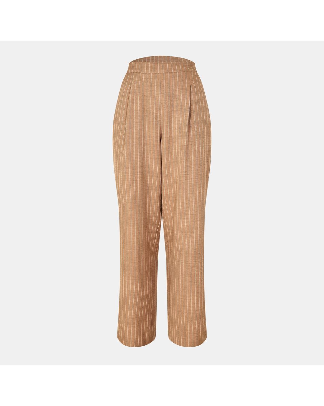 Biba Natural Striped Wide Leg Trousers
