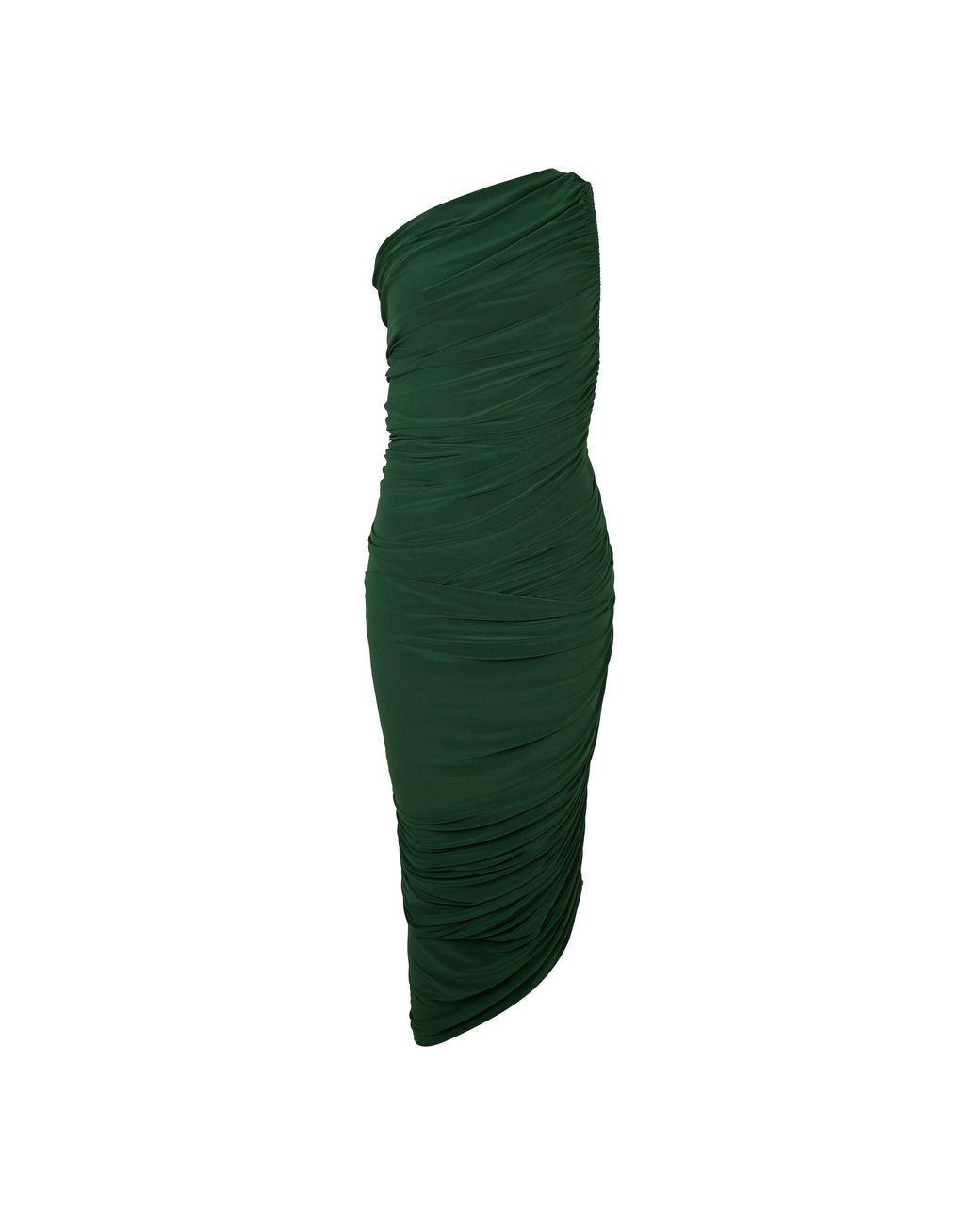 Norma Kamali Green Diana One Shoulder Gown