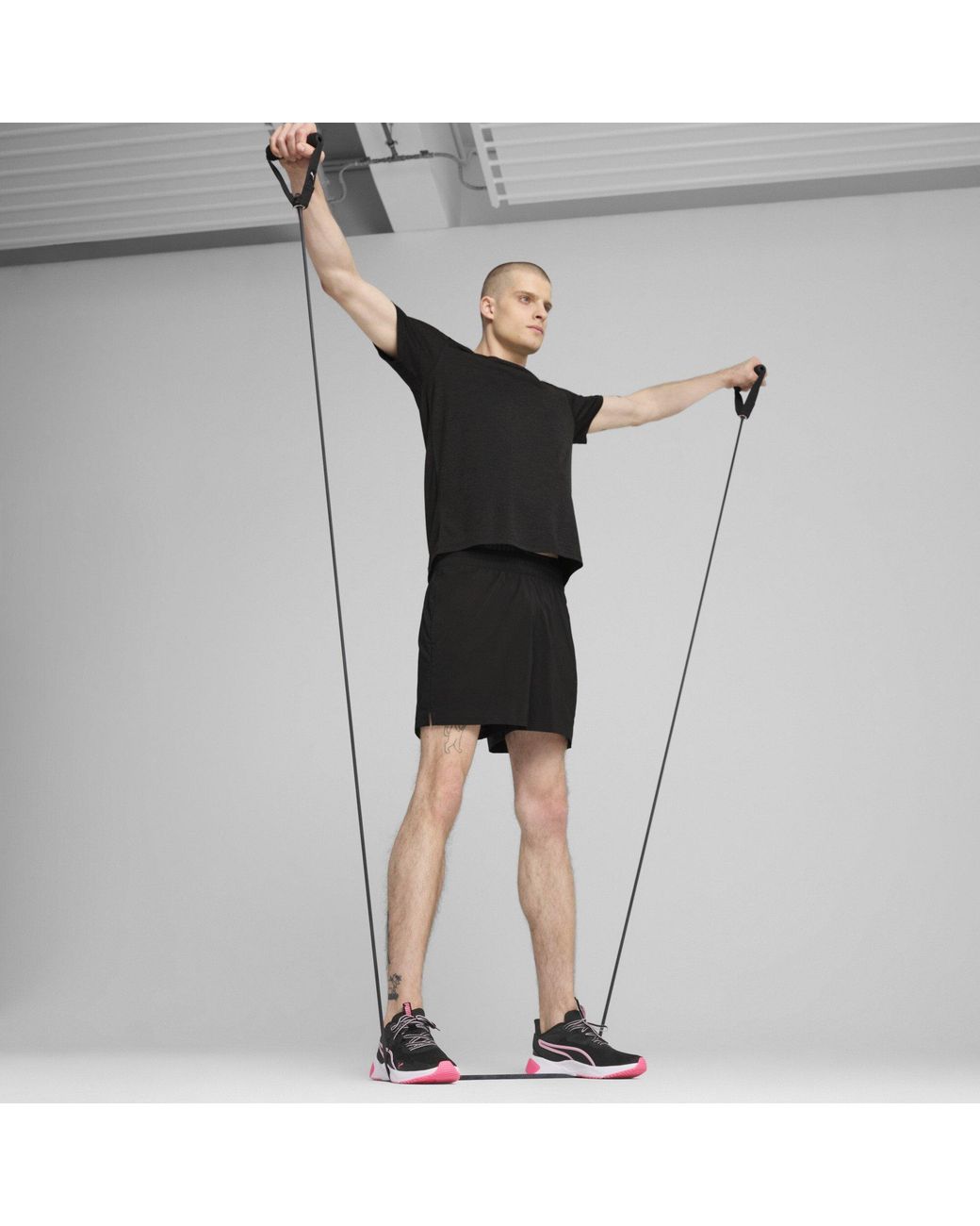 PUMA Black Tad Short Sleeve Performance Gym Top for men