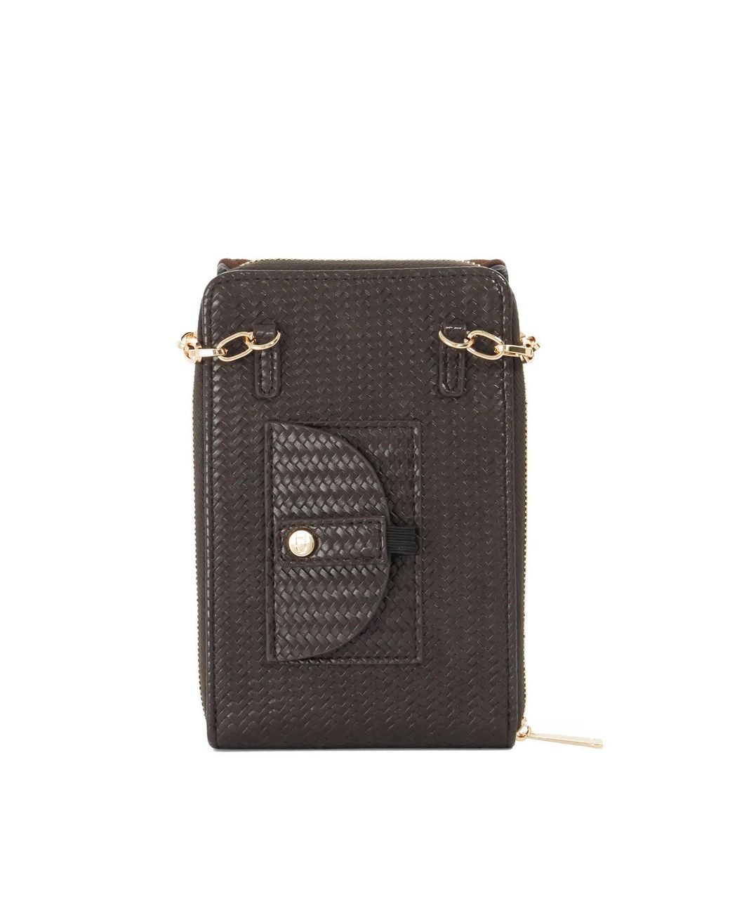 Dune Brown Sunrised Faux Leather Phone Bag