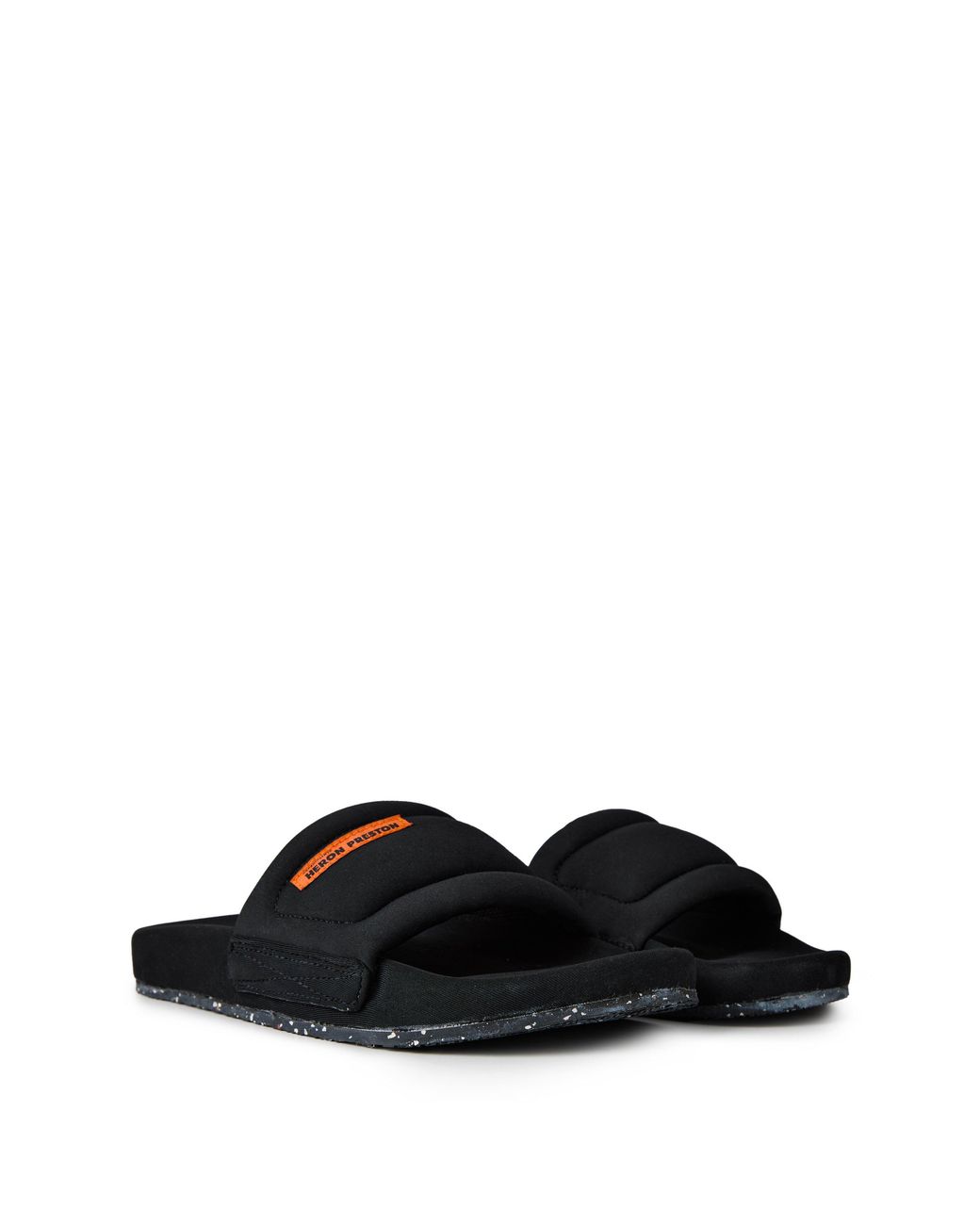 Heron Preston Black Flat Slides With Logo