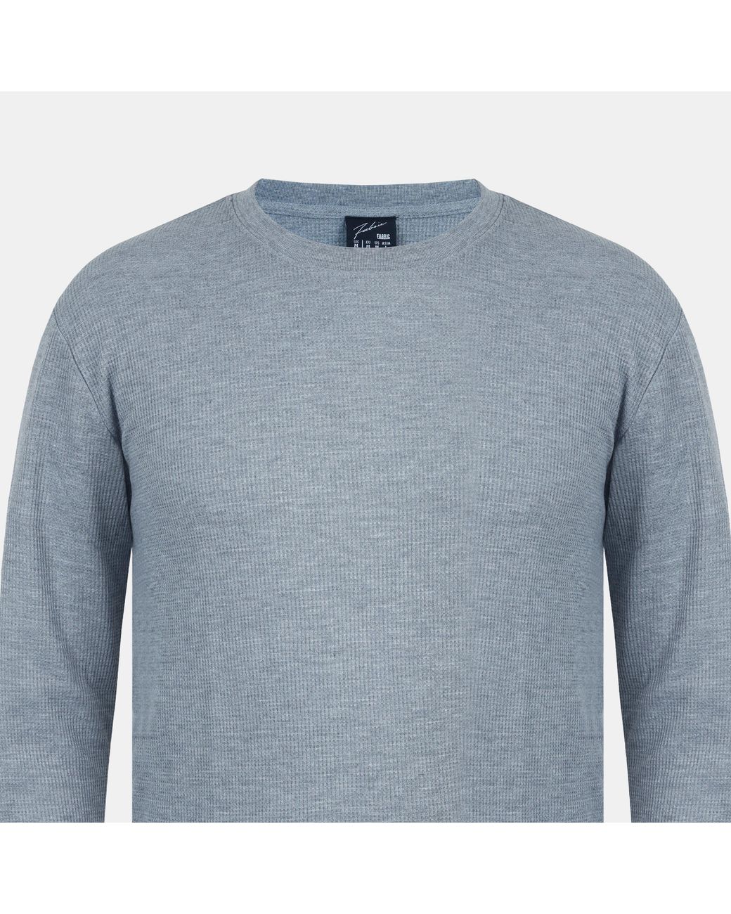 Fabric Blue Regular Fit Waffle T-Shirt for men