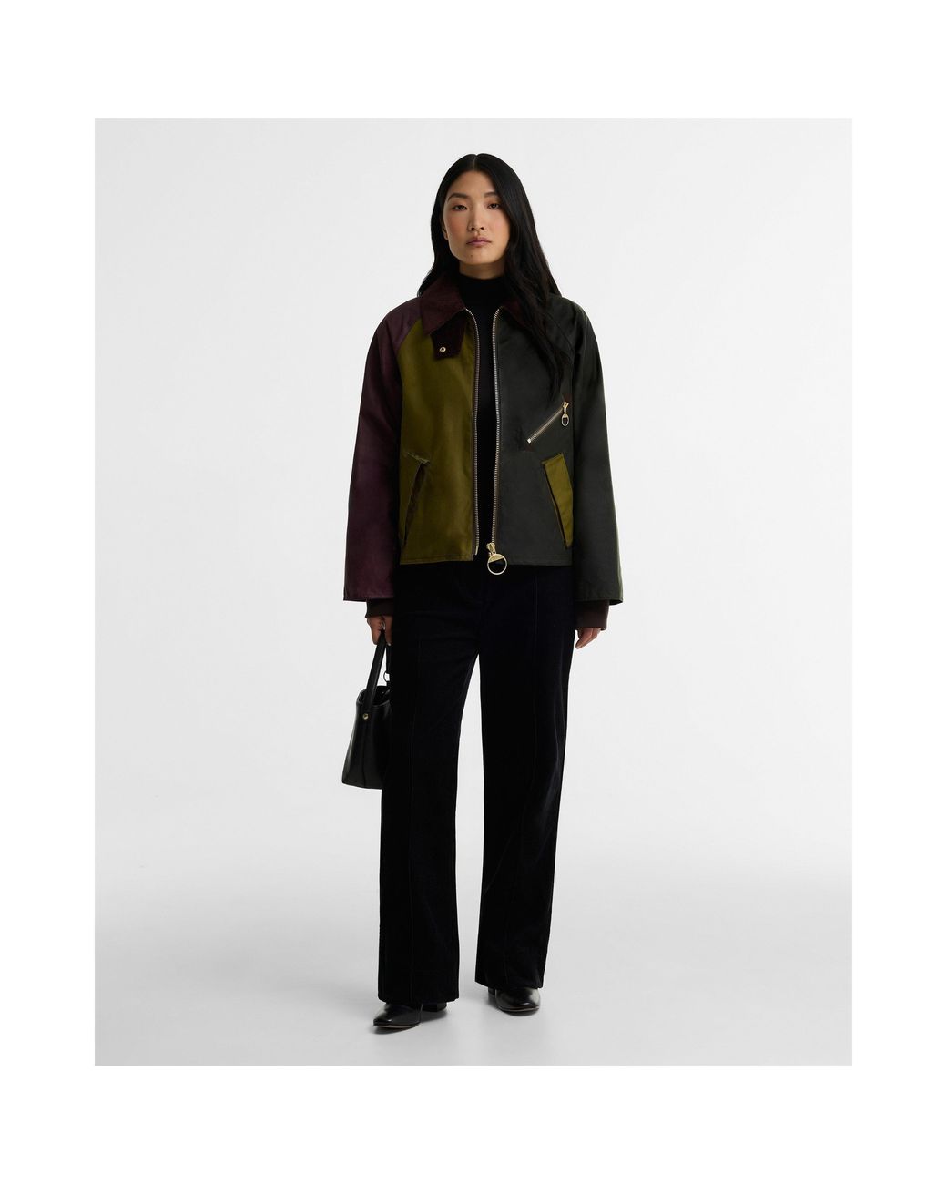 Barbour Green Arlene Cotton Long Sleeve Full Zip Wax Jacket