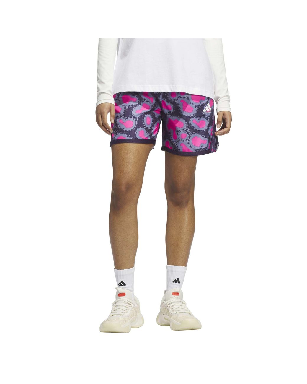 Adidas Purple Crazy Lite All-Over Print Basketball Shorts for men